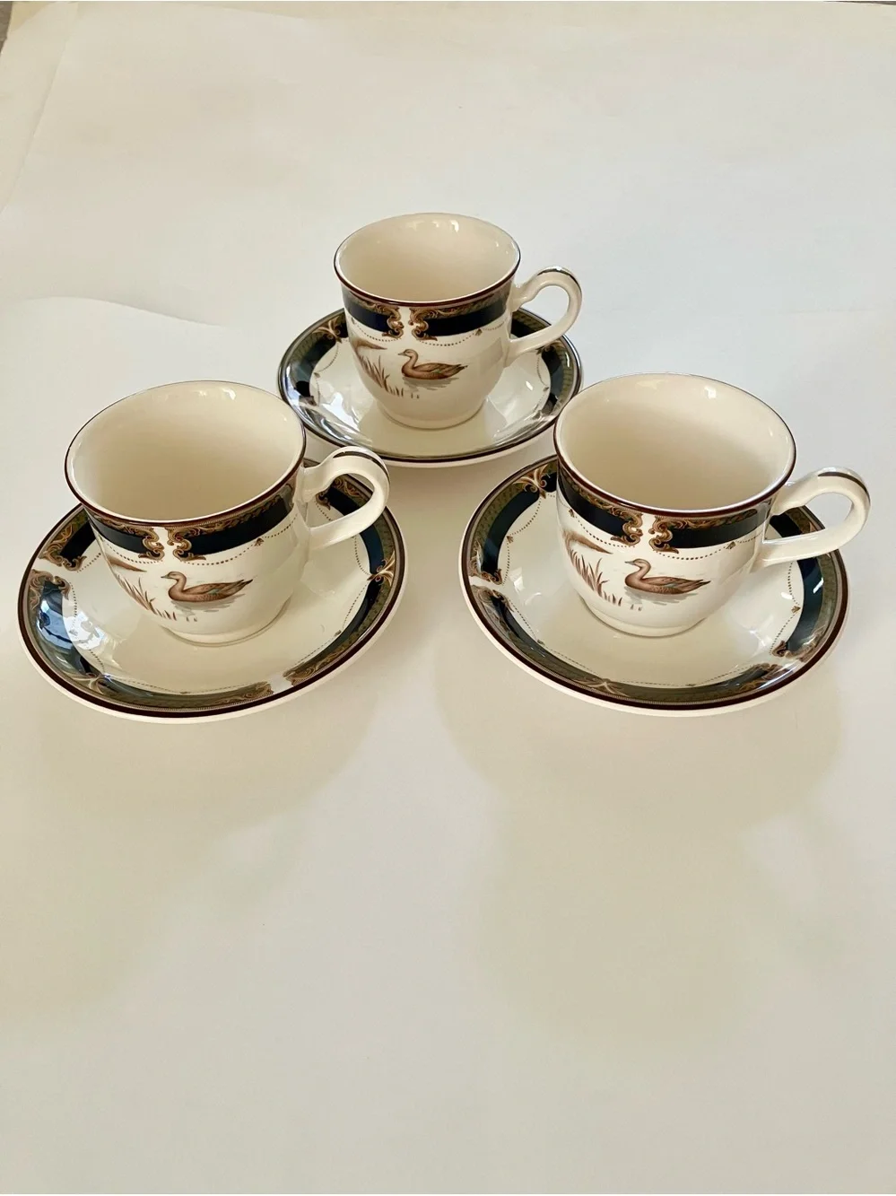 Keltcraft by Noritake. 3 Cup and Saucer Sets. Tranquil Glen. Ireland.
